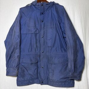 Vintage Solstice Gore-Tex Mens ‎ Hooded Jacket Size Large Navy Blue Full Zip